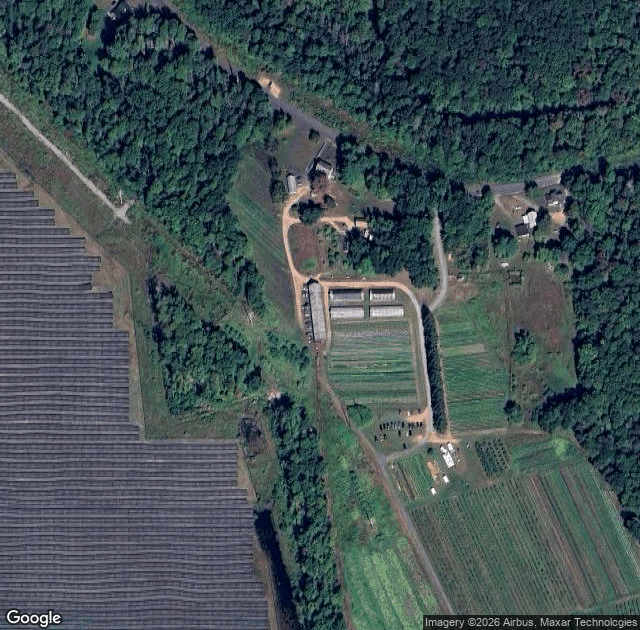 Aerial view of Easy Pickin's Orchard in Enfield, CT