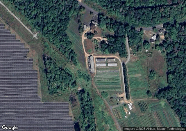 Aerial view of Easy Pickin's Orchard in Enfield, CT