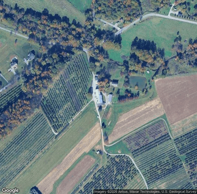 Aerial view of Gardenhour Orchards in Smithsburg, MD