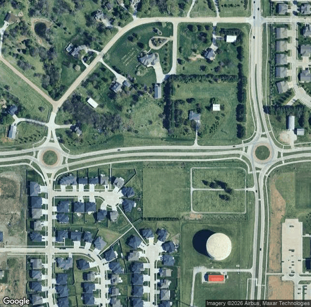 Aerial view of Picnic Hill Orchard in Lincoln, NE