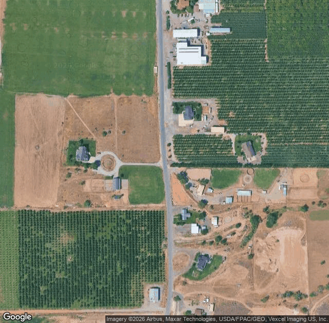 Aerial view of Riley's Genola Orchards in Genola, UT