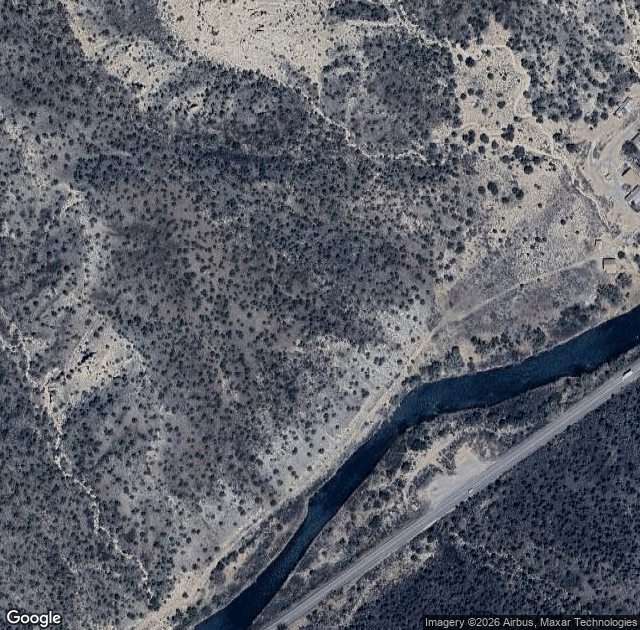 Aerial view of Romero's Orchard in Embudo, NM